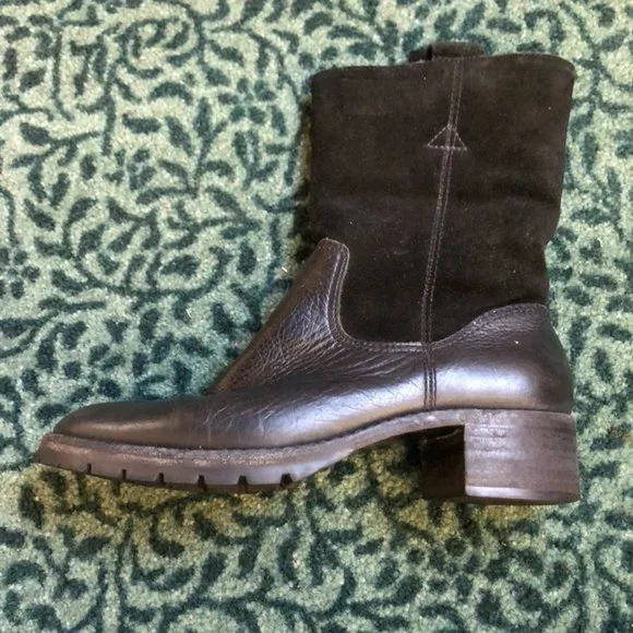 Ralph Lauren Freja Black Leather Winter Boots Sz 4.5 - Picture 6 of 12